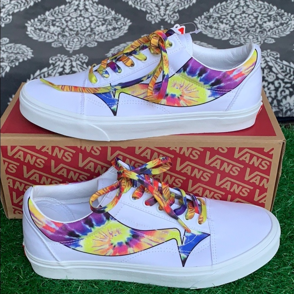 VANS OLD SKOOL WARP TRUE WHITE/TIE DYE WMNS - Picture 6 of 16